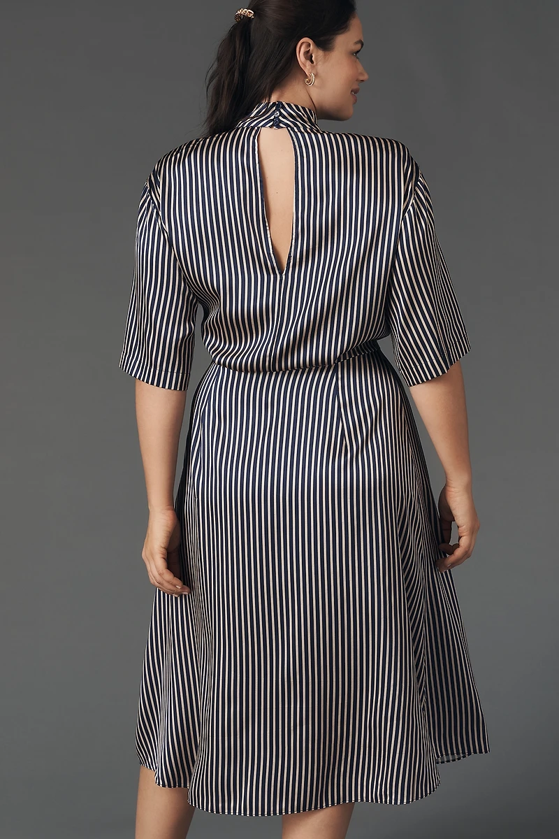 Stella Nova Silk Blend Short-Sleeve Midi Dress