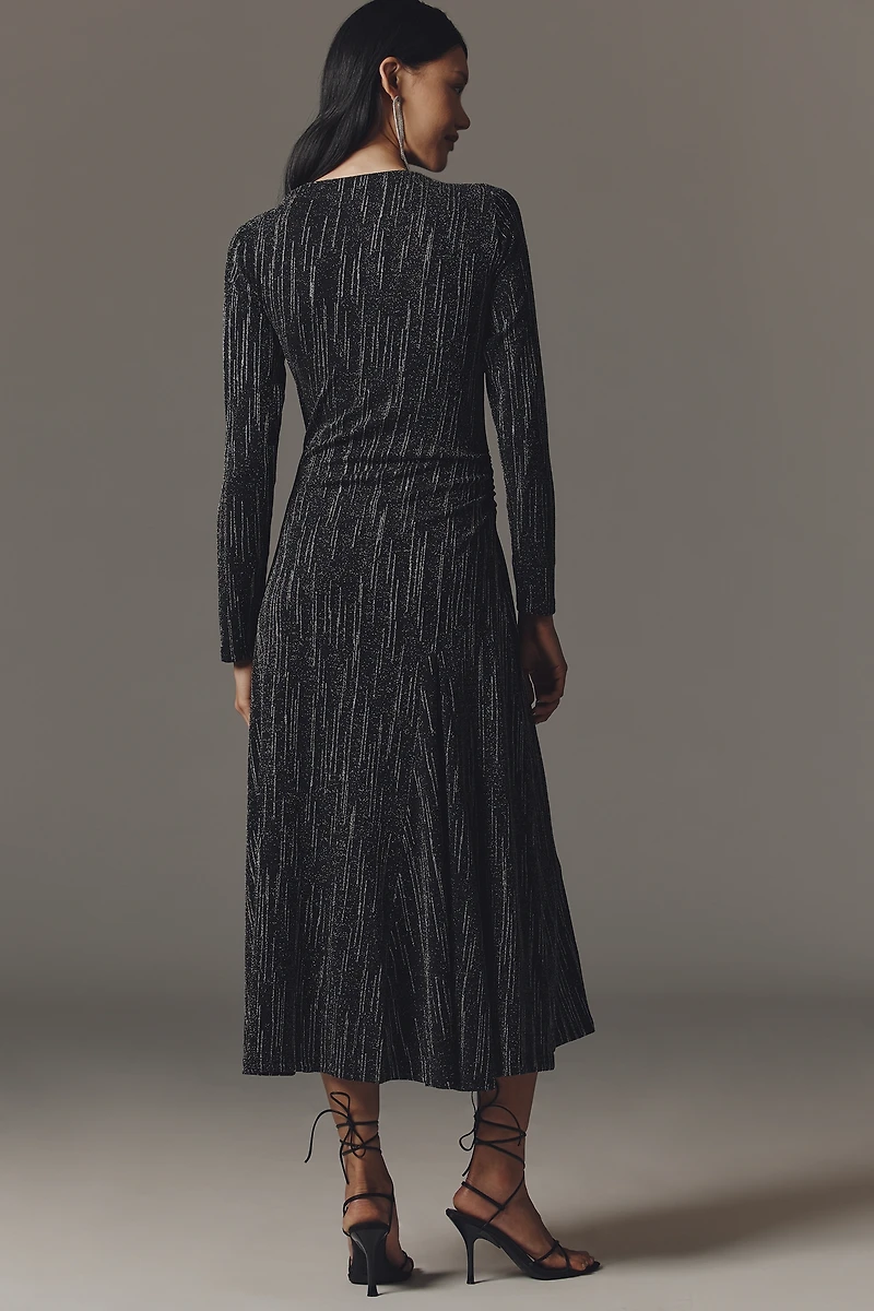 Stella Nova Lurex Long-Sleeve Midi Dress