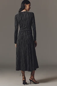 Stella Nova Lurex Long-Sleeve Midi Dress