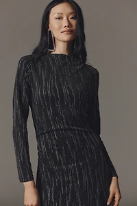 Stella Nova Lurex Long-Sleeve Midi Dress