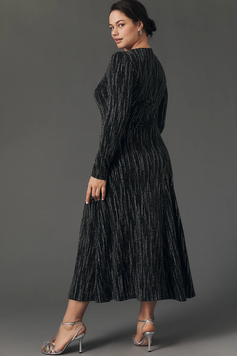 Stella Nova Lurex Long-Sleeve Midi Dress