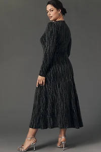 Stella Nova Lurex Long-Sleeve Midi Dress