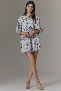 The Mona Linen Mini Shirt Dress by Maeve