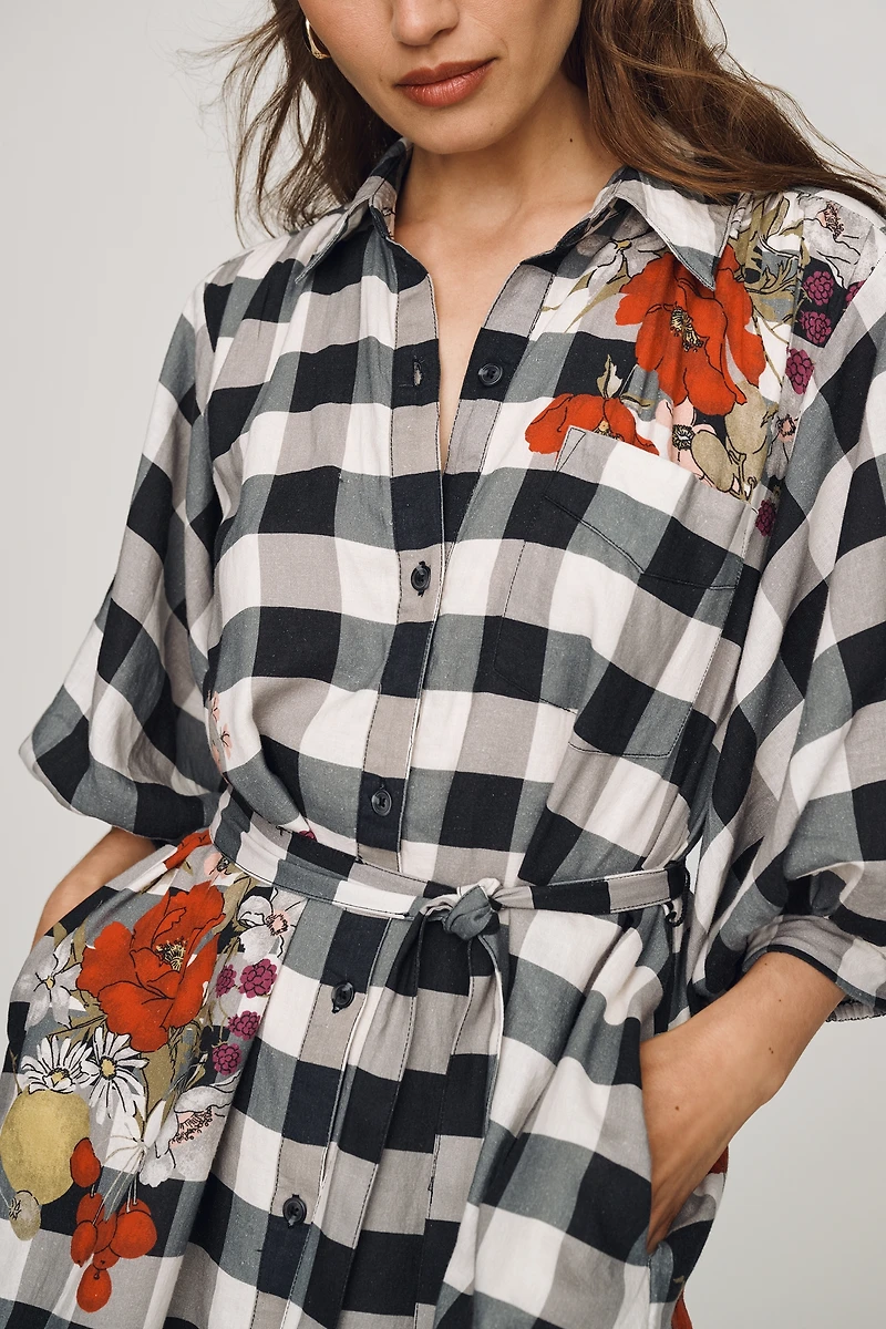 Maeve Mona Linen Mini Shirtdress