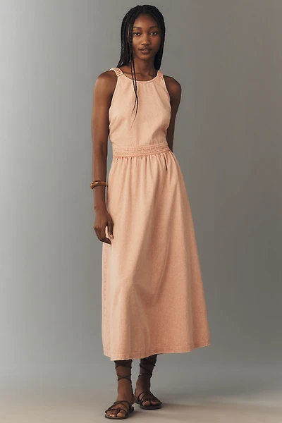 By Anthropologie 100% Cotton Halter-Neck Maxi Dress