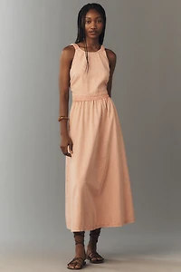 By Anthropologie 100% Cotton Halter-Neck Maxi Dress