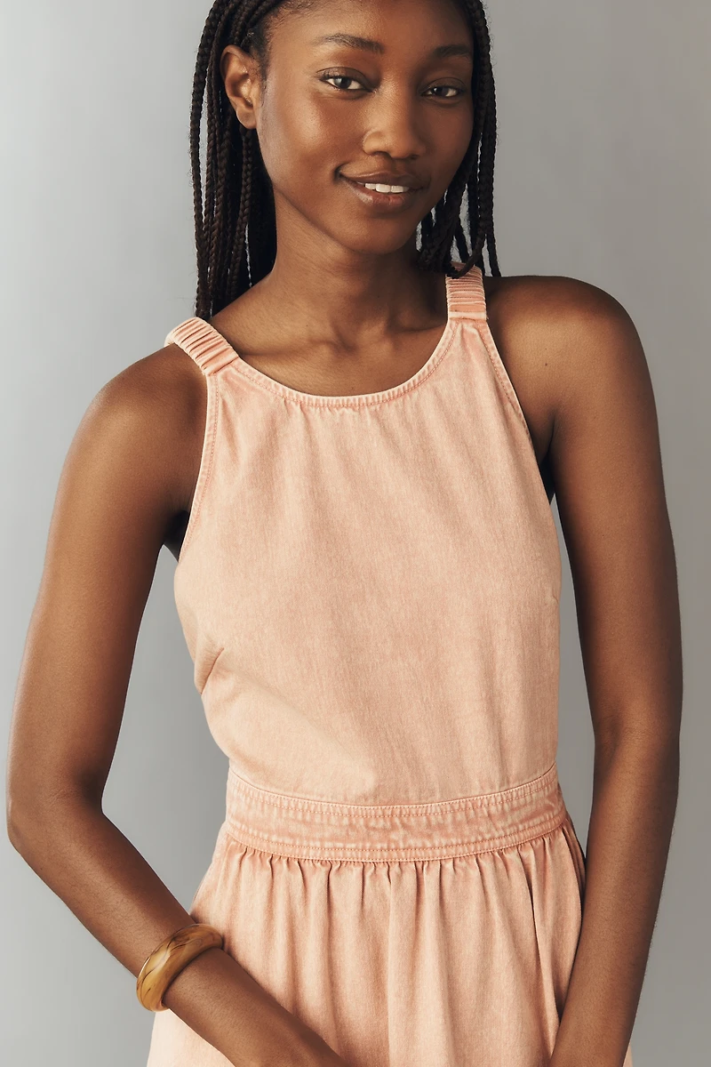 By Anthropologie 100% Cotton Halter-Neck Maxi Dress