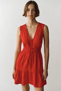 By Anthropologie Somerset Linen Blend Sleeveless Mini Dress