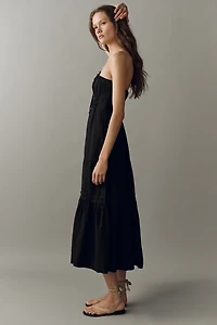 Somerset Linen Blend Strapless Midi Dress