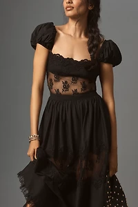For Love & Lemons Liya Lace Midi Dress