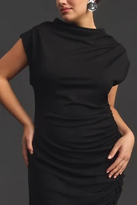 The Maya Ruched Cowl-Neck Dress