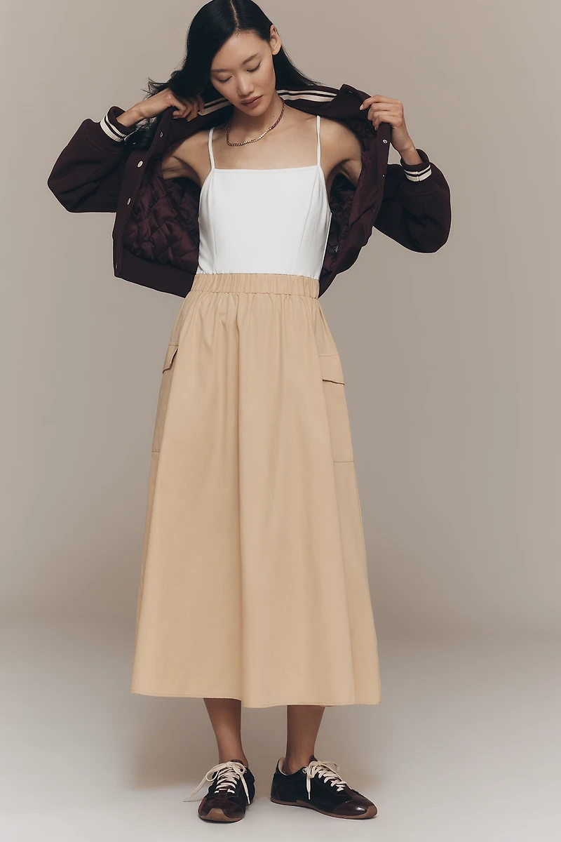 By Anthropologie Cargo A-Line Midi Dress