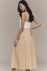 By Anthropologie Cargo A-Line Midi Dress