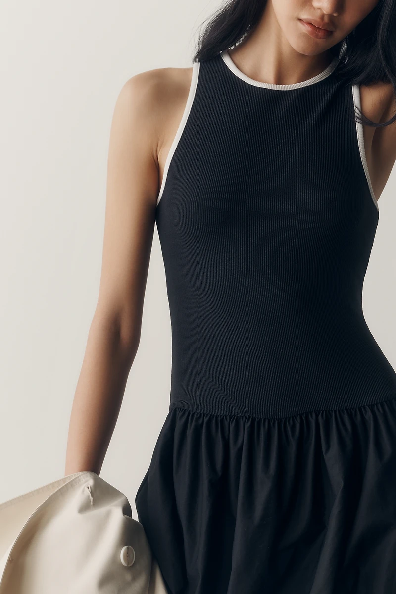 Maeve Twofer Piped Mini Dress