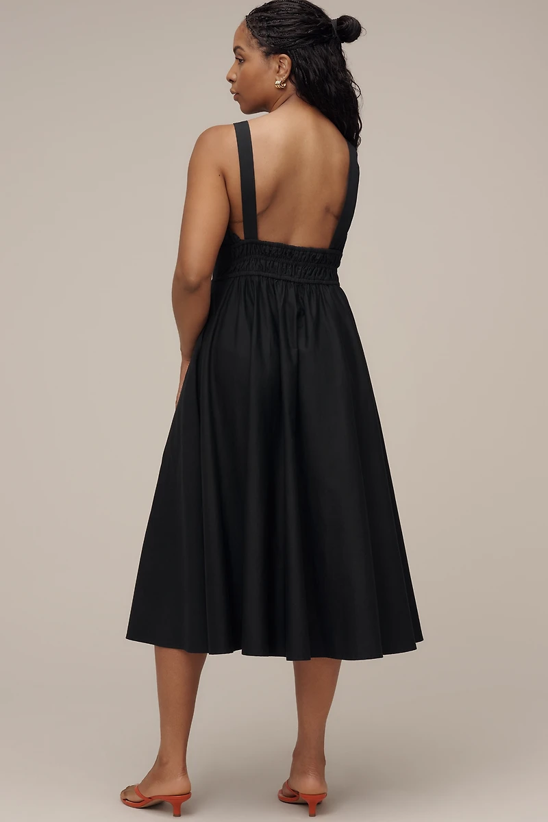 Maeve Sleeveless V-Neck Tie-Waist Midi Dress
