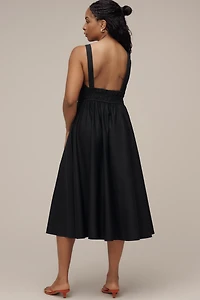 Maeve Sleeveless V-Neck Tie-Waist Midi Dress