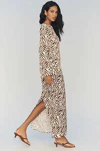 By Anthropologie Long-Sleeve Maxi Slip Dress
