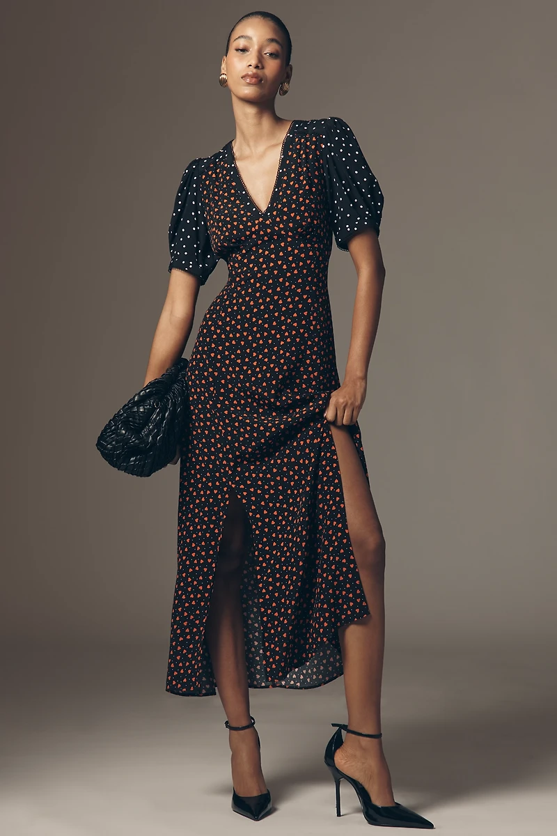 Maeve V-Neck A-Line Maxi Dress