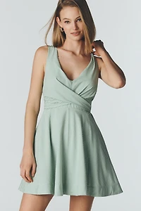 Maeve Sleeveless Wrap Mini Dress
