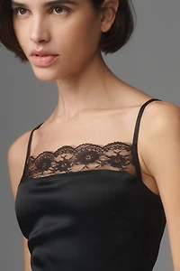 By Anthropologie Square-Neck Lace Mini Dress