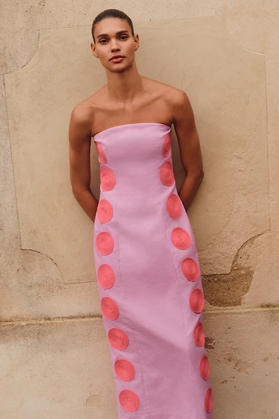 The Wolf Gang Filipa Cotton-Linen Embroidered Maxi Dress