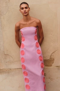 The Wolf Gang Filipa Cotton-Linen Embroidered Maxi Dress