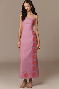 The Wolf Gang Filipa Cotton-Linen Embroidered Maxi Dress