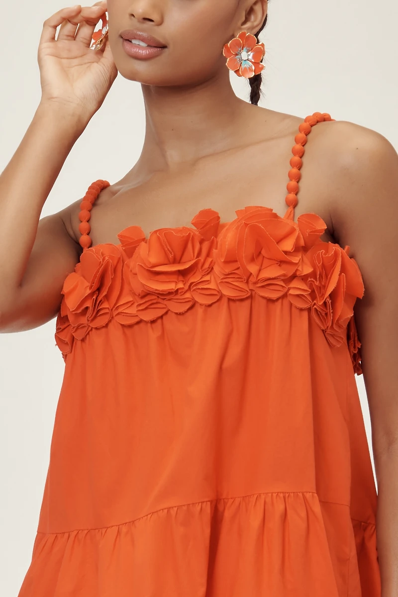 Saylor Carie Sleeveless Ruffled Square-Neck Tiered Mini Dress