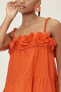 Saylor Carie Sleeveless Ruffled Square-Neck Tiered Mini Dress