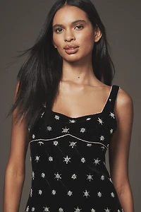 Saylor Embellished Velvet Column Maxi Dress