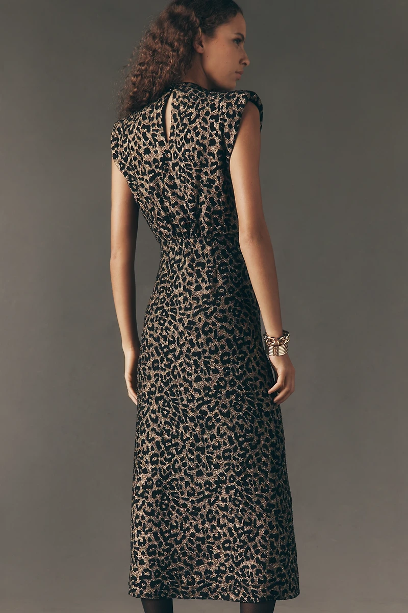 Saylor Cinched Short-Sleeve Maxi Dress