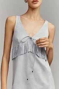 Saylor Kerri V-Neck Faux Suede Mini Dress