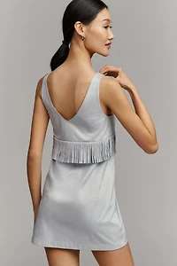 Saylor Kerri V-Neck Faux Suede Mini Dress