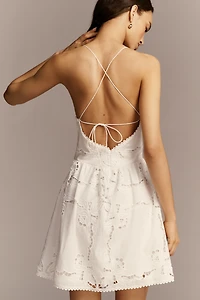 Saylor Kelly Square-Neck Halter Midi Dress