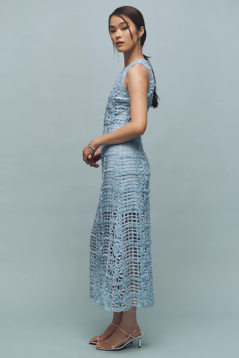 Endless Rose Sleeveless Textured Midi Dress