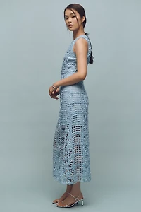 Endless Rose Sleeveless Textured Midi Dress