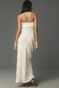 Endless Rose Strapless Textured Column Midi Dress