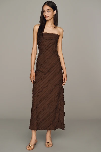 Endless Rose Strapless Textured Column Midi Dress