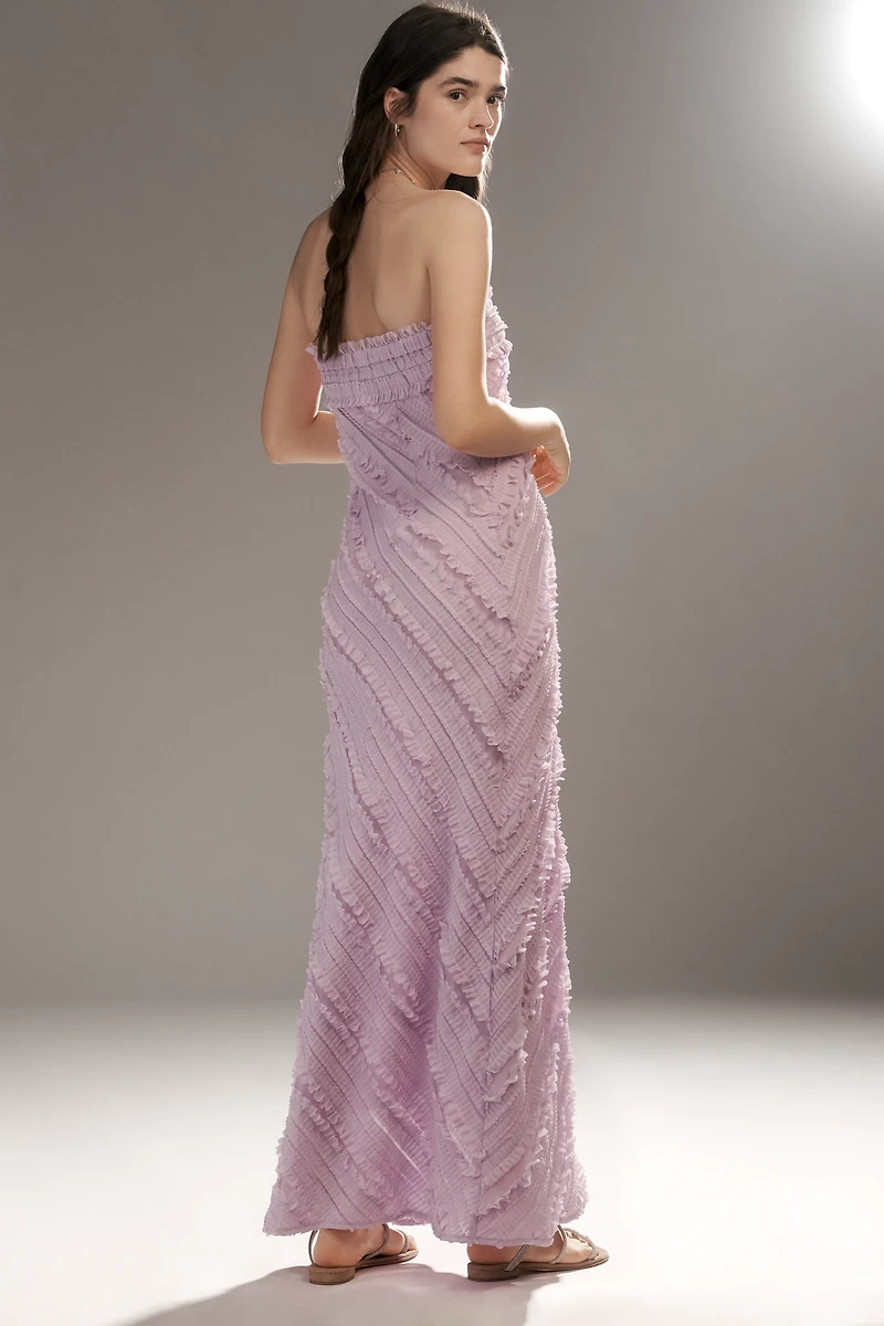 Endless Rose Strapless Textured Column Midi Dress