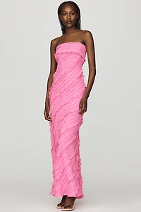 Endless Rose Strapless Textured Column Midi Dress