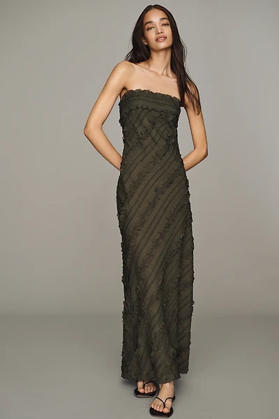 Endless Rose Strapless Textured Column Midi Dress