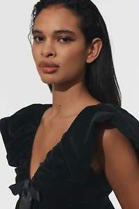 Endless Rose Velvet Bow Mini Dress