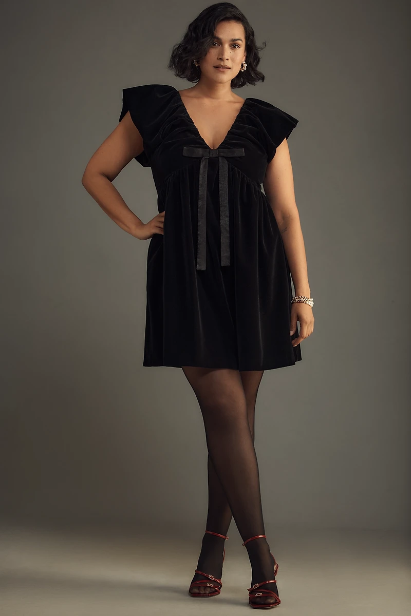 Endless Rose Velvet Bow Mini Dress
