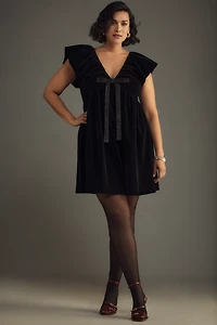 Endless Rose Velvet Bow Mini Dress