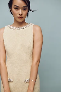 Endless Rose Boat-Neck Embellished Mini Dress