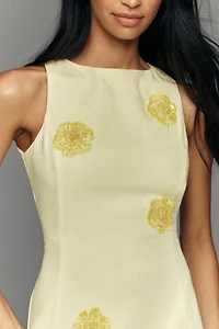 Endless Rose Embellished Floral Boat-Neck Mini Dress