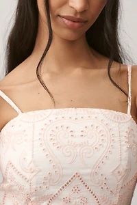 Endless Rose Square-Neck Drop-Waist Mini Dress