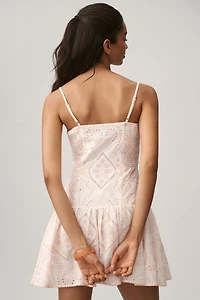 Endless Rose Square-Neck Drop-Waist Mini Dress