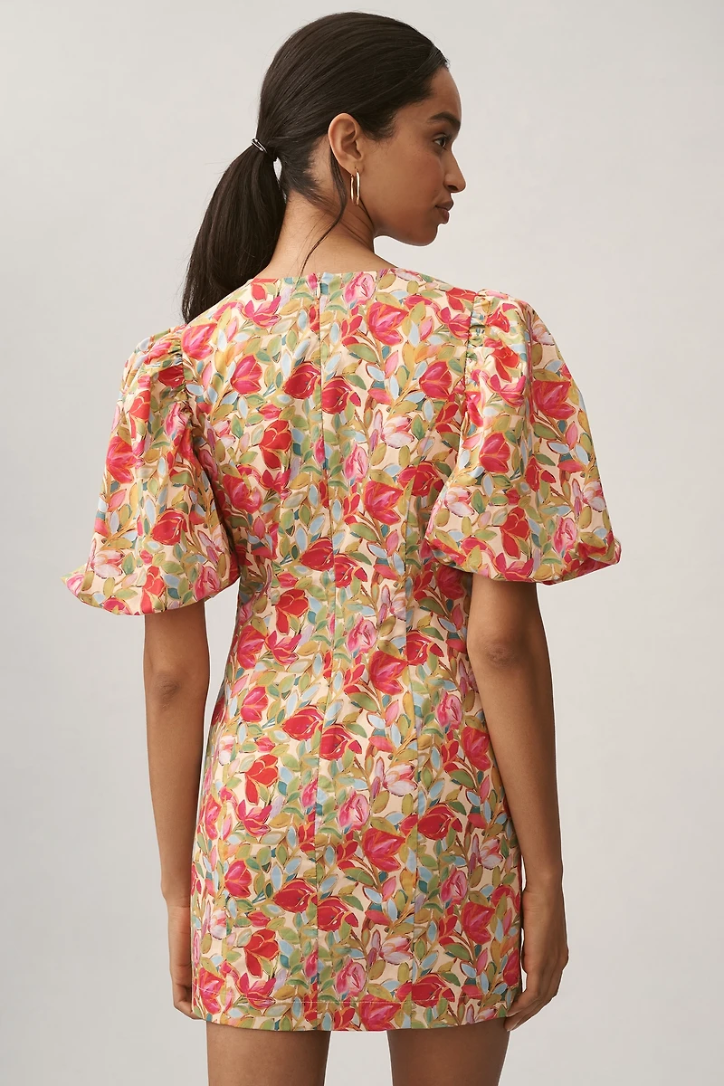Endless Rose V-Neck Puff-Sleeve Mini Dress