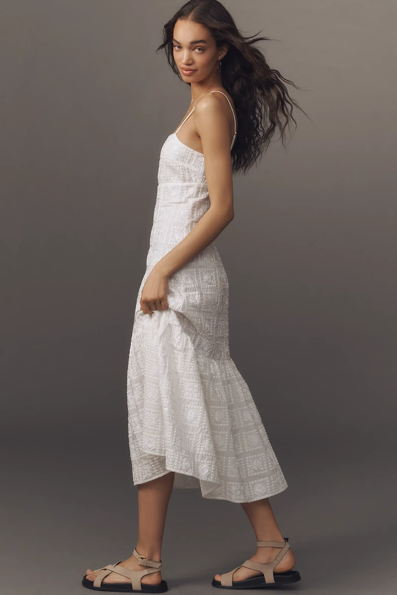 Endless Rose Embroidered Patchwork Midi Dress